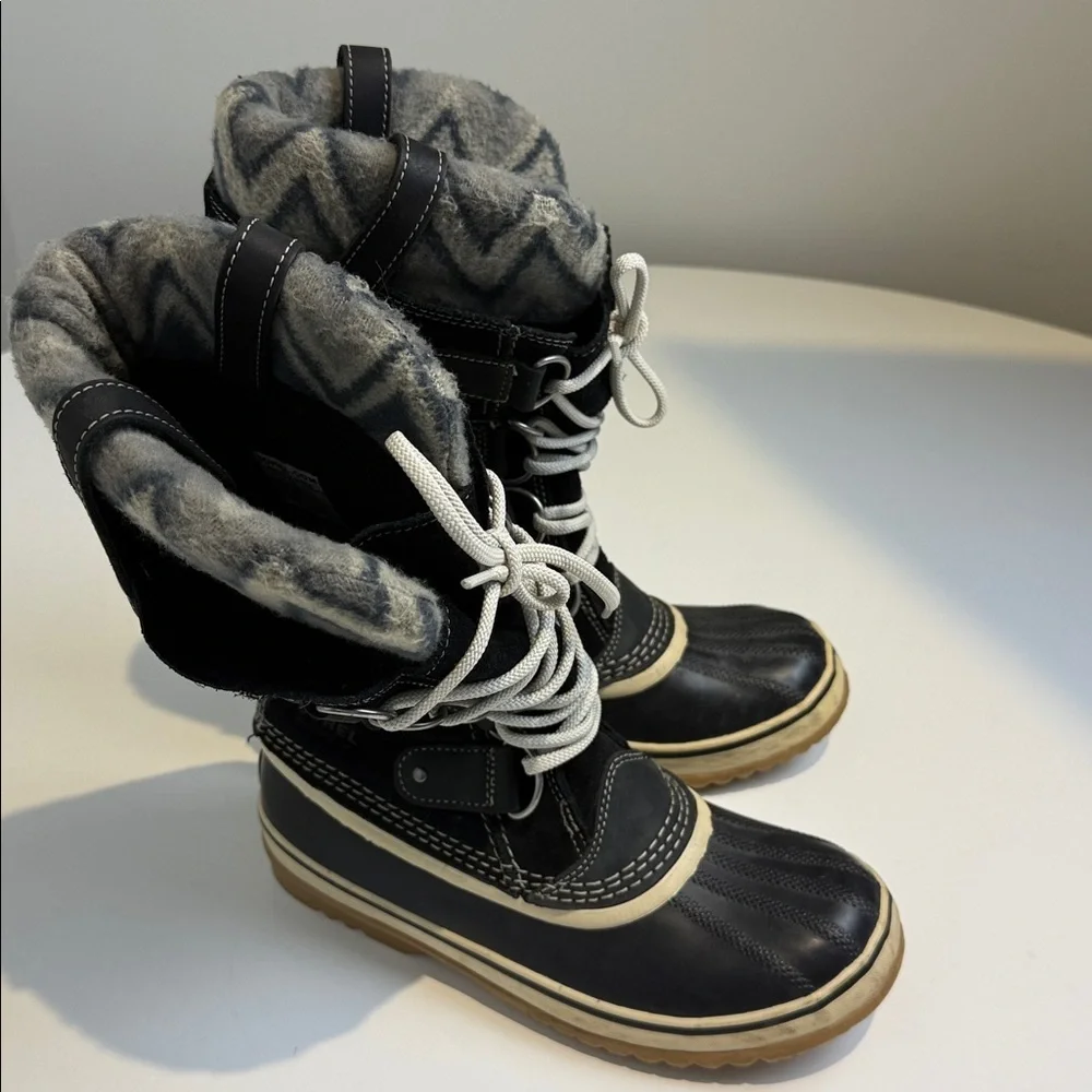 Sorel Joan of Arctic Knit II Black Suede Boot Women's Size 8 NL2142-010 - Picture 4 of 6